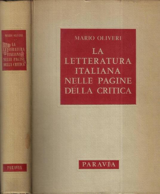 La letteratura italiana nelle pagine della critica - Mario Oliveri - copertina