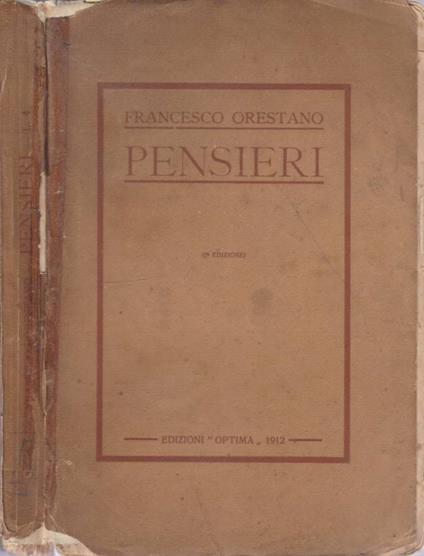 Pensieri - Francesco Orestano - copertina