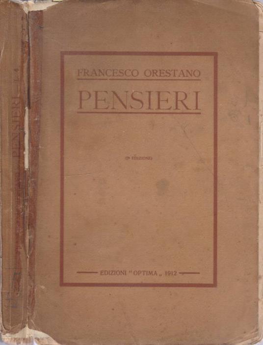 Pensieri - Francesco Orestano - copertina