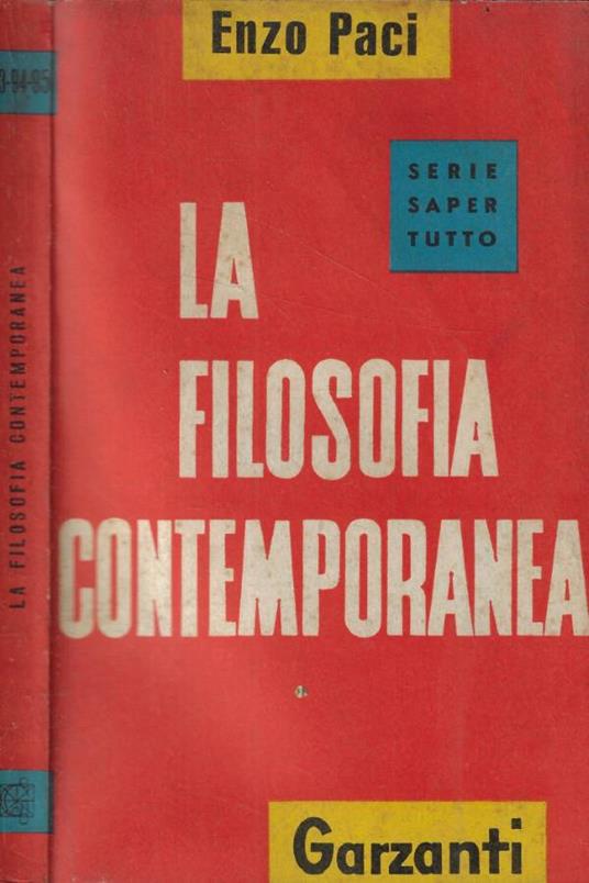 La filosofia contemporanea - Enzo Paci - copertina