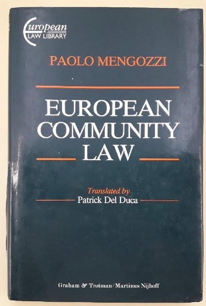 European Community Law(1992) - Paolo Mengozzi - copertina