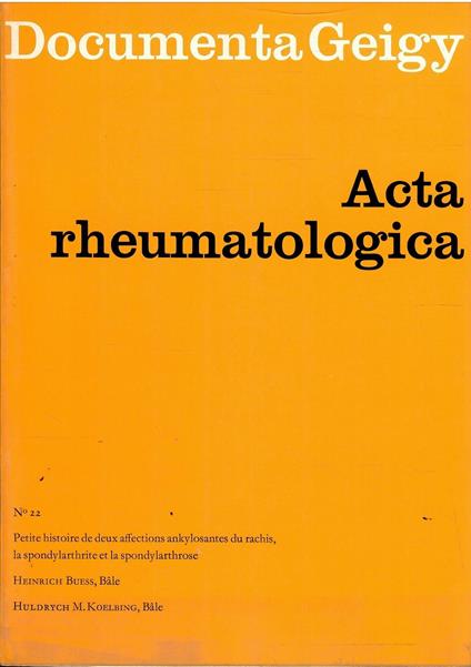 Acta Rheumatologica Geigy N. 12 - copertina