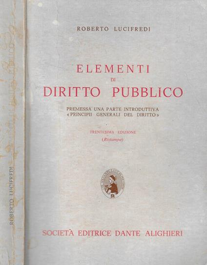 Elementi di diritto pubblico - Roberto Lucifredi - copertina