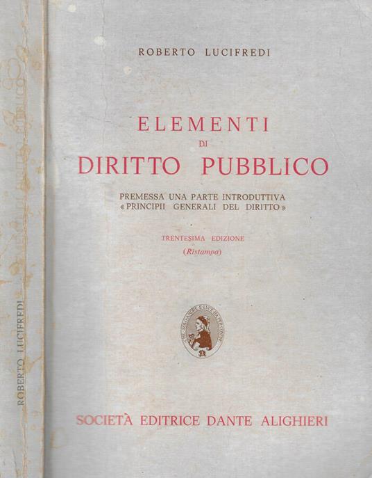 Elementi di diritto pubblico - Roberto Lucifredi - copertina
