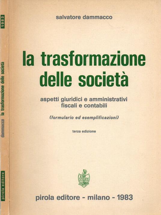 La trasformazione delle società - Salvatore Dammacco - copertina