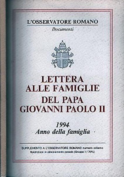 Lettere alle famiglie - Giovanni Paolo II - copertina