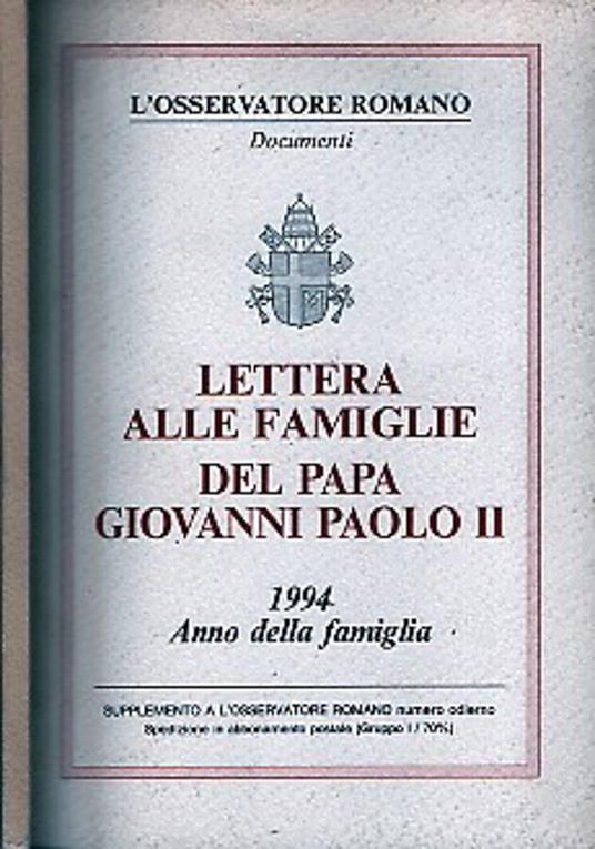 Lettere alle famiglie - Giovanni Paolo II - copertina