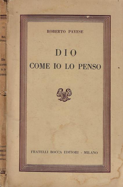 Dio come io lo penso - Roberto Pavese - copertina