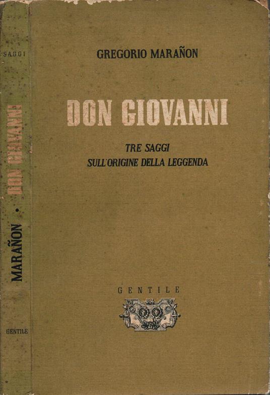 Don Giovanni - Gregorio Maranon - copertina