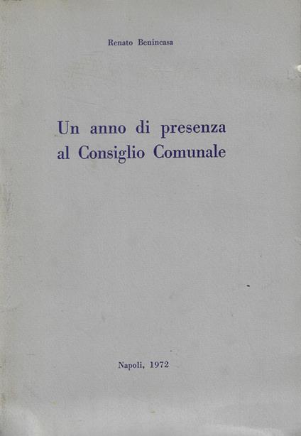 Un anno di presenza al Consiglio Comunale - copertina