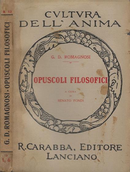 Opuscoli filosofici - copertina