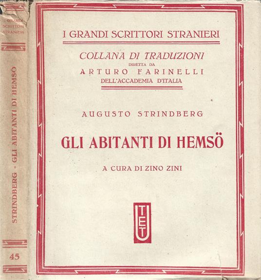 Gli Abitanti di Hemso - August Strindberg - copertina