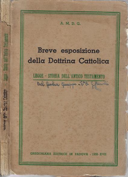 Breve esposizione della Dottrina Cattolica - copertina