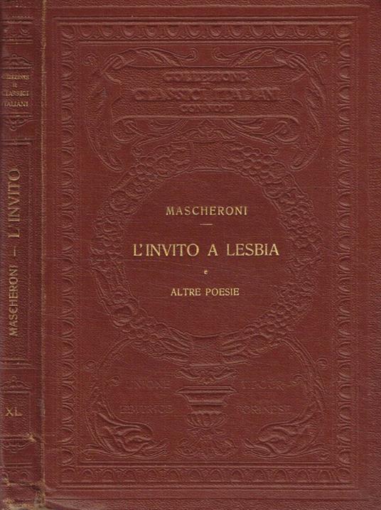 L' Invito a Lesbia Cidonia e altre poesie - Lorenzo Mascheroni - copertina
