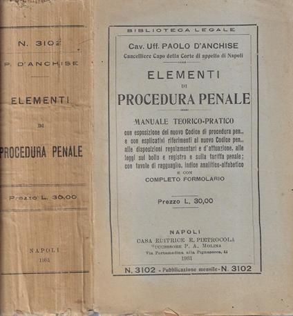 Elementi di procedura penale - copertina