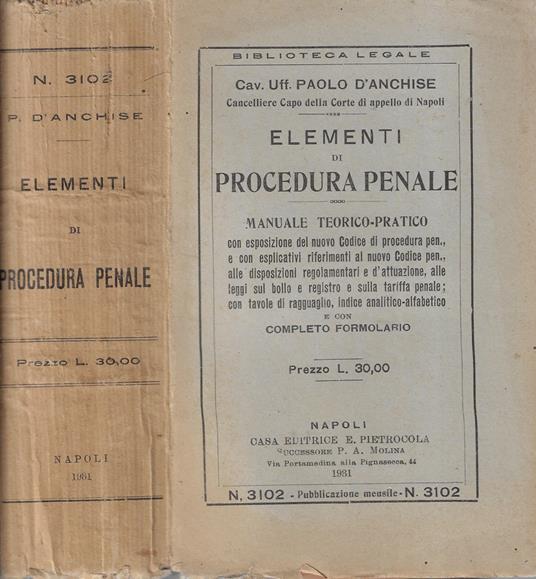 Elementi di procedura penale - copertina