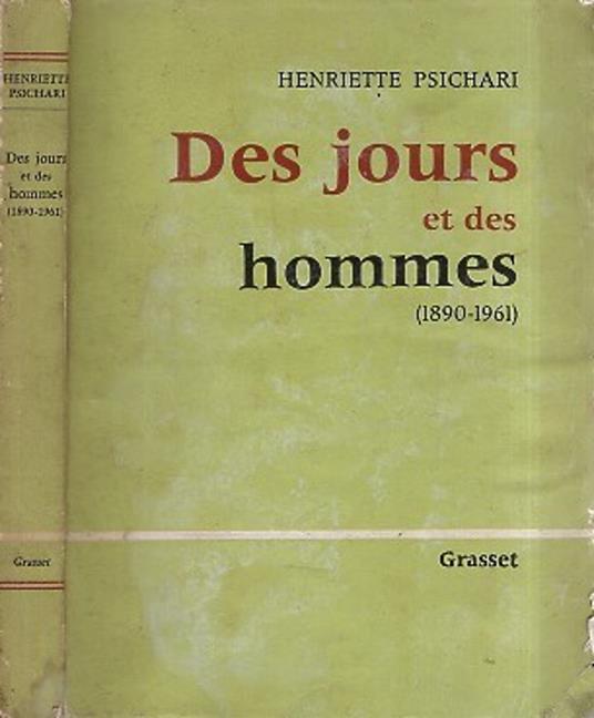 Des jours et des hommes (1890-1961) - copertina