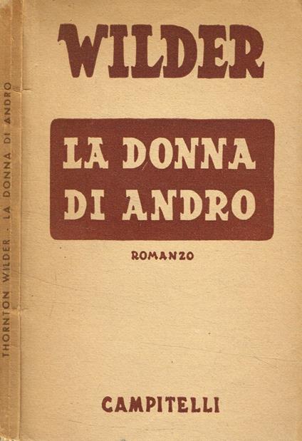 La donna di Andro - Thornton Wilder - copertina