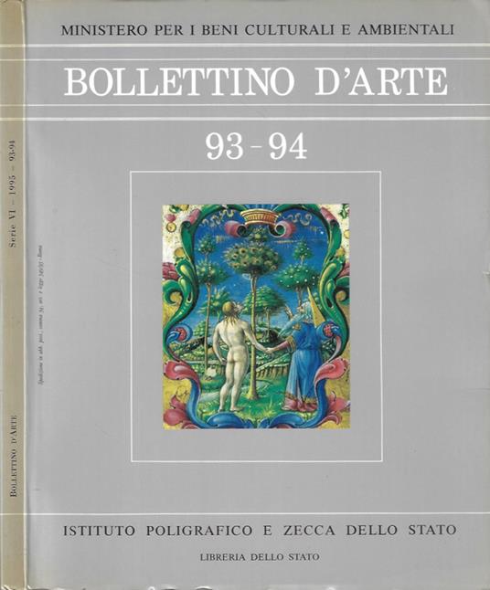 Bollettino D'Arte, n. 93 - 94, settembre - dicembre, anno 1995, - copertina