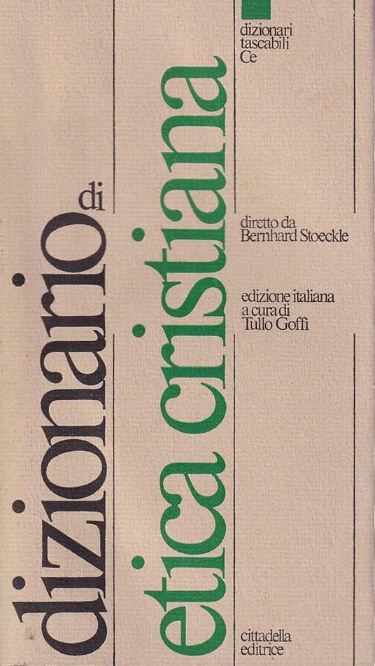 Dizionario di etica cristiana - copertina