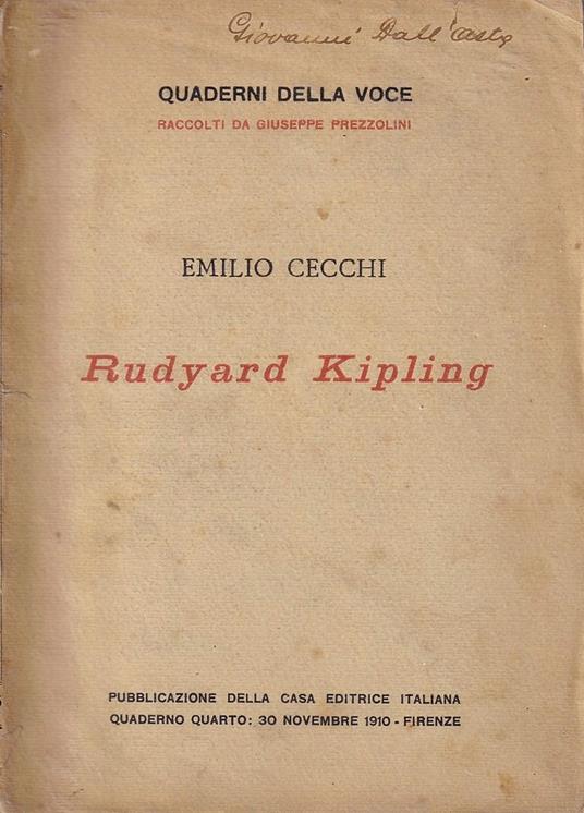 Rudyard Kipling - Emilio Cecchi - copertina