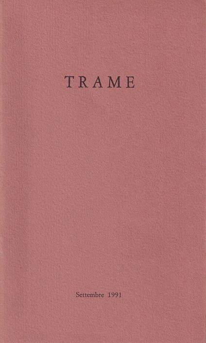 Trame - anno III, n. 7, settembre 1991 - copertina