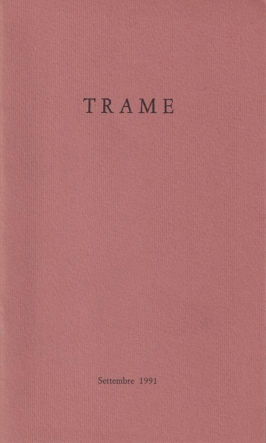 Trame - anno III, n. 7, settembre 1991 - copertina