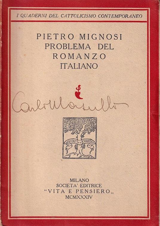 Problema del romanzo italiano - Pietro Mignosi - copertina