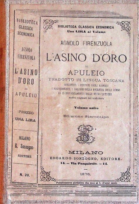 L' Asino d'oro di Apuleio - Agnolo Firenzuola - copertina
