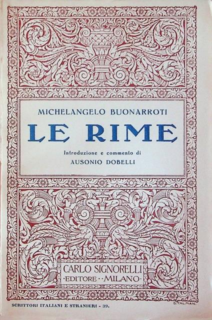 Le rime - Michelangelo Buonarroti - copertina
