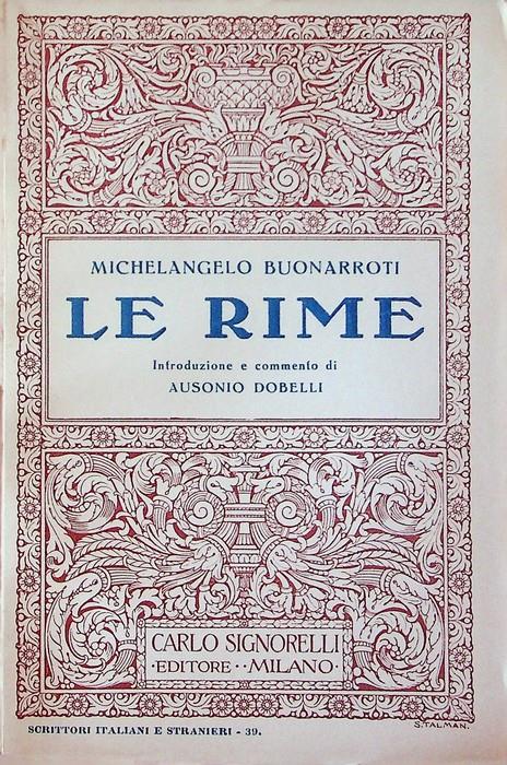 Le rime - Michelangelo Buonarroti - copertina