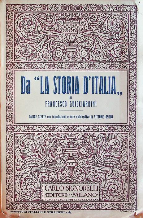Da La storia d'Italia: pagine scelte - Francesco Guicciardini - copertina