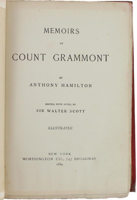 MEMOIRS OF COUNT GRAMMONT. Edited, with notes by sir Walter Scott
