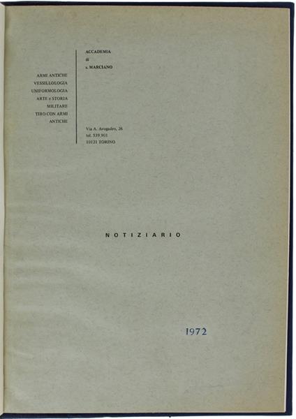 ACCADEMIA DI S.MARCIANO - NOTIZIARIO 1972 - copertina
