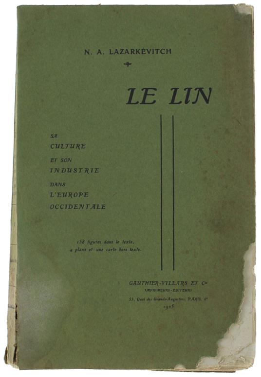 Le LIN. Sa Culture et son Industrie dans l'Europe Occidentale - copertina