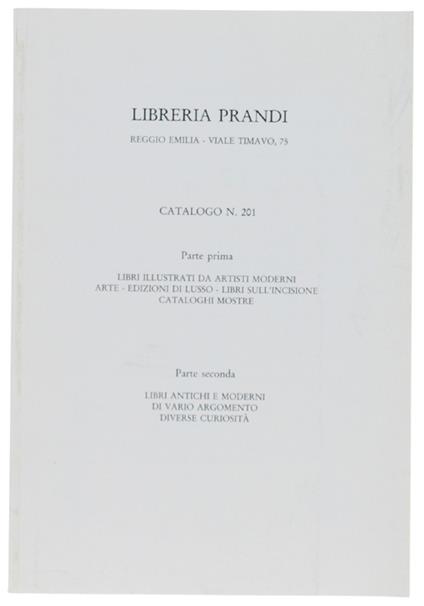 CATALOGO N. 201. Parte I - Parte II - copertina