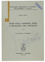 STUDI SULLA COSCIENZA ETICA E RELIGIOSA DEL SEICENTO. Le passioni in Spinosa