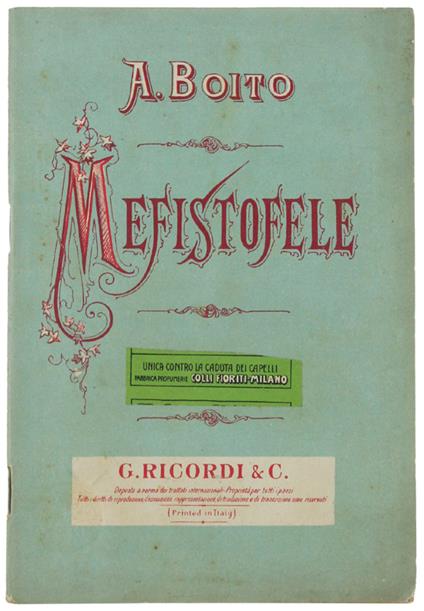 MEFISTOFELE. Opera - Arrigo Boito - copertina