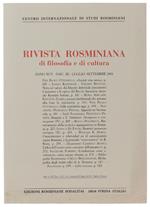 RIVISTA ROSMINIANA DI FILOSOFIA E DI CULTURA. Fasc. III/2001