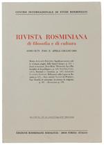 RIVISTA ROSMINIANA DI FILOSOFIA E DI CULTURA. Fasc.II/2000 - Centro Internazionale Studi Rosminiani