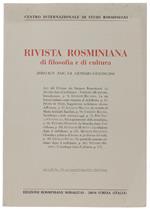 RIVISTA ROSMINIANA DI FILOSOFIA E DI CULTURA. Fasc. I-II/2001. Atti del Primo Corso dei 