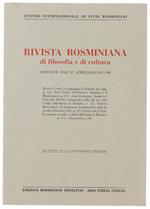 RIVISTA ROSMINIANA DI FILOSOFIA E DI CULTURA. Fasc. II/1998 - Centro Internazionale Studi Rosminiani