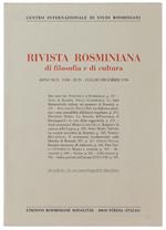 RIVISTA ROSMINIANA DI FILOSOFIA E DI CULTURA. Fasc.III-IV/1998 - Centro Internazionale Studi Rosminiani