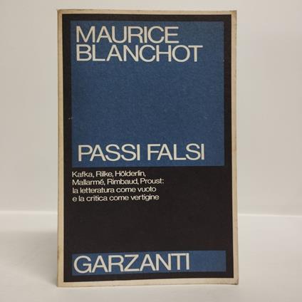 Passi falsi - Maurice Blanchot - copertina