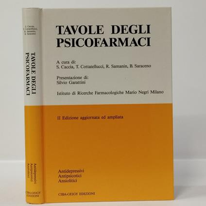 Tavole degli psicofarmaci - copertina