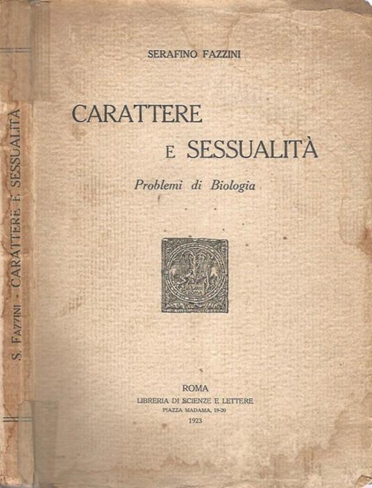 Carattere e Sessualità - copertina