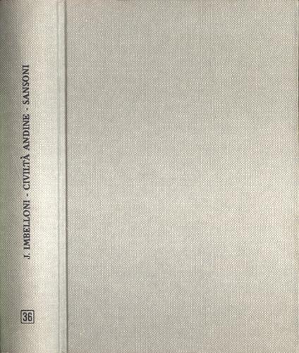 Civiltà andine - José Imbelloni - copertina