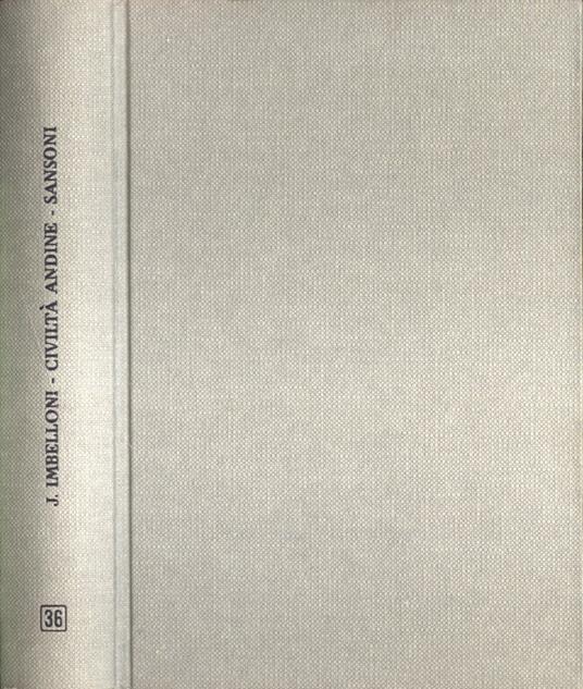 Civiltà andine - José Imbelloni - copertina
