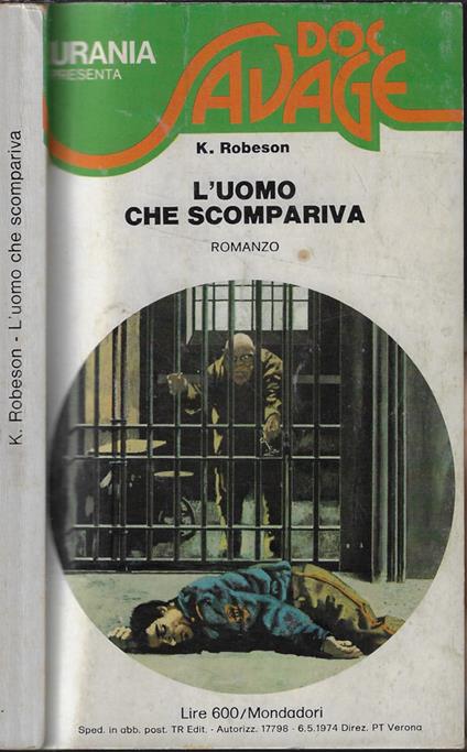 L' uomo che scompariva - Kenneth Robeson - copertina