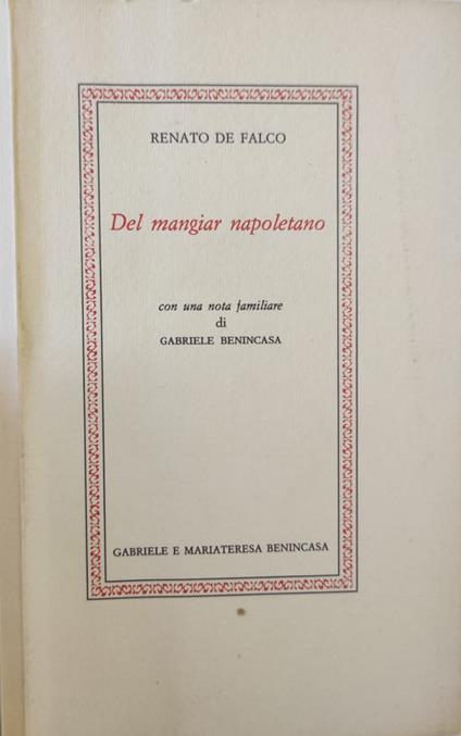 Del mangiar napoletano - Renato De Falco - copertina
